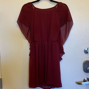 Burgundy open back dress